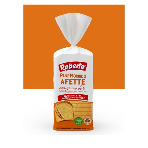 PANE ROBERTO SLICED DURUM WHEAT BREAD 400g x 8