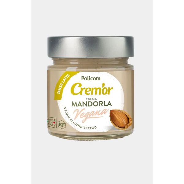 CREM’OR VEGAN ALMOND SPREAD CREAM 240G GLASS JAR