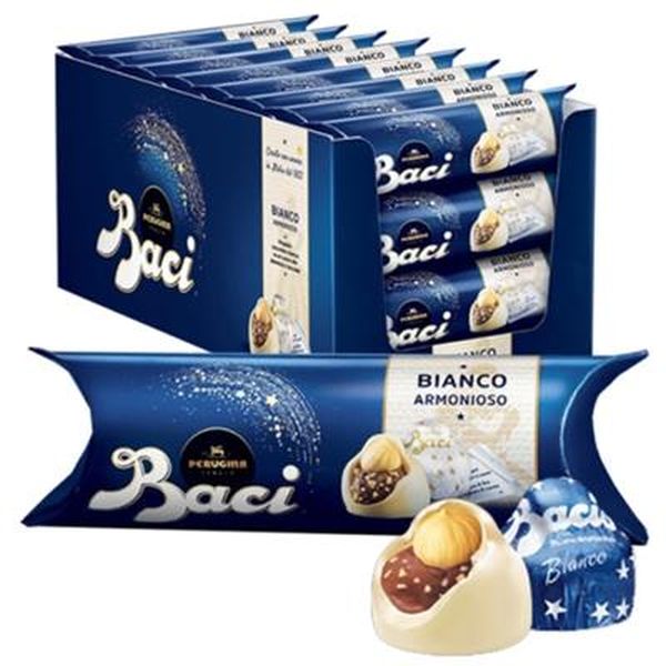 PERUGINA BACI WHITE TUBE  3 PCS 37.5G X 21