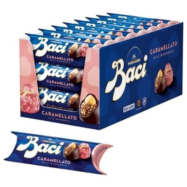 PERUGINA BACI CARAMELIZED WITH ALMONDS TUBE 3 PCS 37.5G X 21