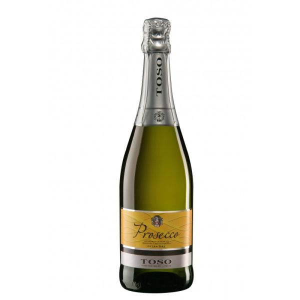 SPARKLING WHITE WINE PROSECCO TOSO DOC EXTRA DRY 11% VOL 750ML X6