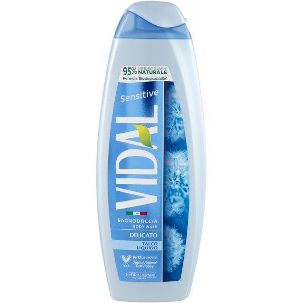 VIDAL SENSITIVE TALCUM  BATH AND SHOWER GEL 500MLX12