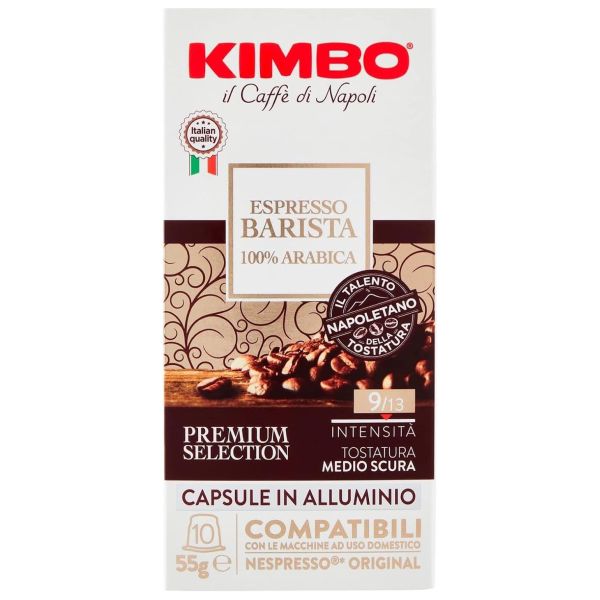 COFFEE KIMBO BARISTA 100% ARABICA BOX 10 CAPS X 10