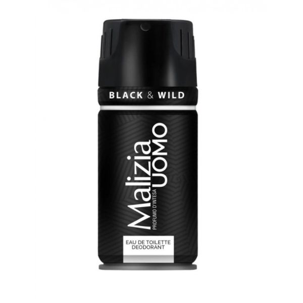 MALIZIA MEN’S DEO SPRAY BLACK AND WILD  150 ML X 12